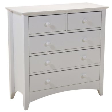 Chelsea Wooden Chest Of Drawers In White With 5 Drawers