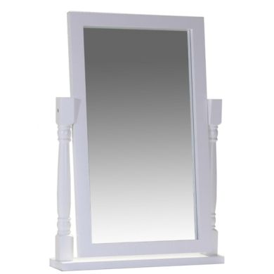 Chelsea Wooden Dressing Mirror In White Wooden Frame