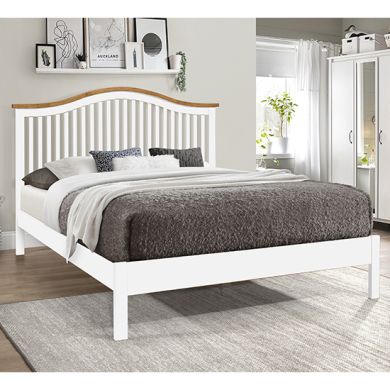 Chester Wooden Double Bed In White