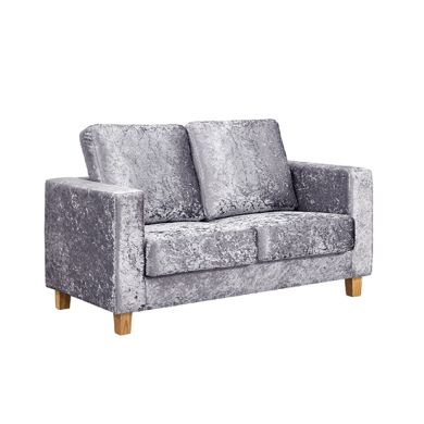 Chesterfield Crushed Velvet  2 Seater Sofa In Silver