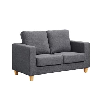 Chesterfield Linen Fabric 2 Seater Sofa In Dark Grey