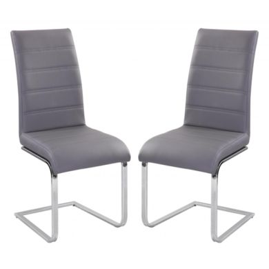 Chiswell Grey Faux Leather Dining Chairs In Grey