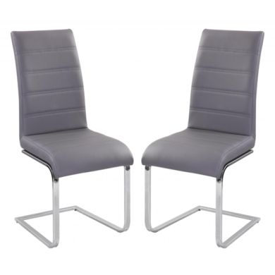 Chiswell Grey Faux Leather Dining Chairs In Grey