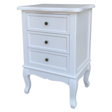 Chloe Wooden Chest Of Drawers In White With 3 Drawers