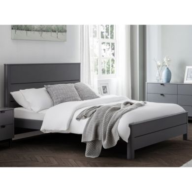 Chloe Wooden King SIze Bed In Storm Grey