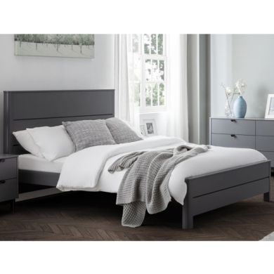 Chloe Wooden King Size Bed In Storm Grey