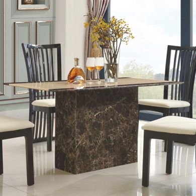 Cincinnatti Marble Dining Table In Natural Stone And Lacquer