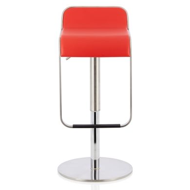 Cindy Faux Leather Swivel Adjustable Height Bar Stool In Red