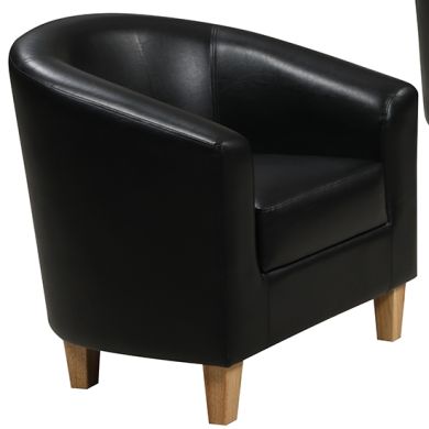 Claridon PU Leather 1 Seater Sofa In Black