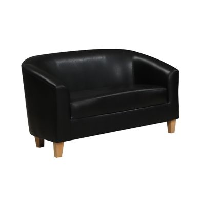 Claridon PU Leather 2 Seater Sofa In Black
