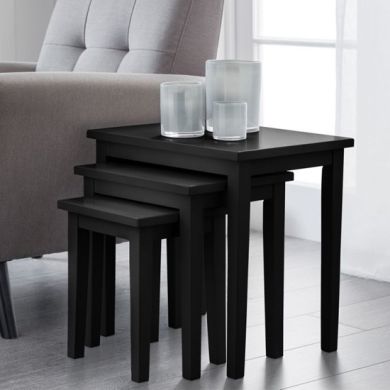 Cleo Wooden Nest Of Tables In Black