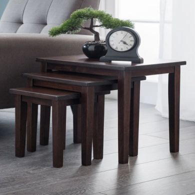 Cleo Wooden Nest Of Tables In Mahogany