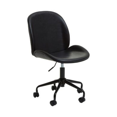 Clinton Faux Leather Home And Office Chair In Black