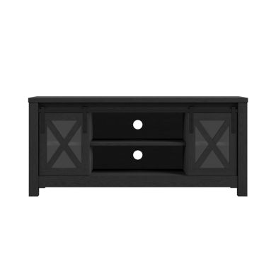 Clover Wooden TV Stand With 2 Doors In Black