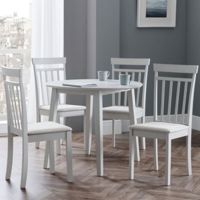 Coast Wooden Drop Leaf Dining Table With 4 Chairs In Grey