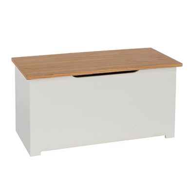 Colorado Wooden Storage Ottoman In Natural Oak And White