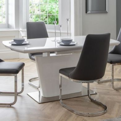 Como Extending Wooden Dining Table In White High Gloss