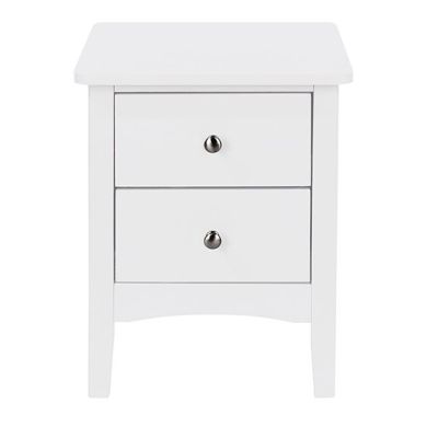 Como Petite Wooden 2 Drawers Bedside Cabinet In White