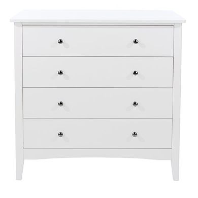 Como Wooden Chest Of 4 Drawers In White
