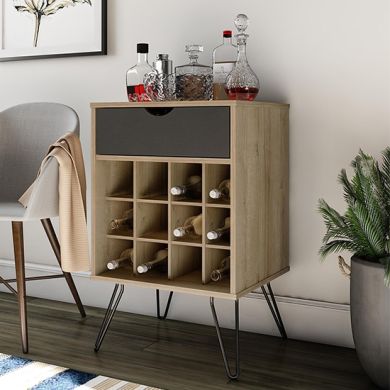Concord Wooden Drinks Cabinet With 1 Drawer In Natural