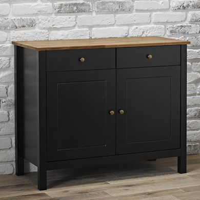 Copenhagen Wooden Sideboard In Solid Oak And Black