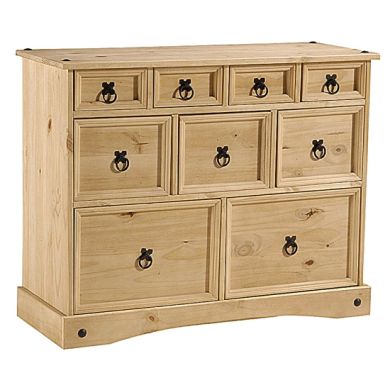 Corona Merchant Chest Of Drawers In Light Pine With 9 Drawers