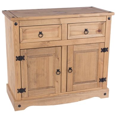 Corona Small Wooden 2 Doors And 2 Drawers Sideboard In Antique Wax