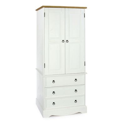 Corona Wooden 2 Doors And 3 Drawers Wardrobe In White