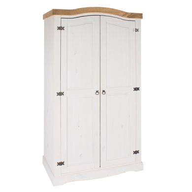Corona Wooden 2 Doors Wardrobe In White