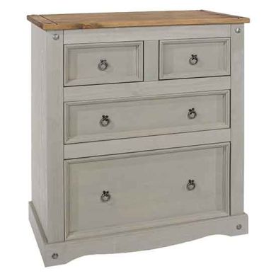 Corona Wooden Chest Of Drawers With 4 Drawers In Grey