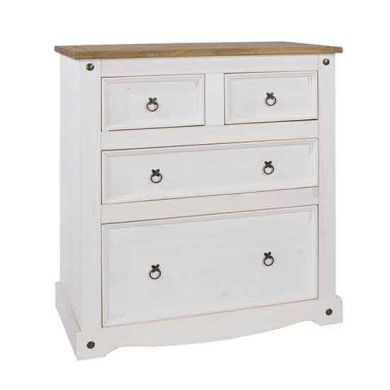 Corona Wooden Chest Of Drawers With 4 Drawers In White