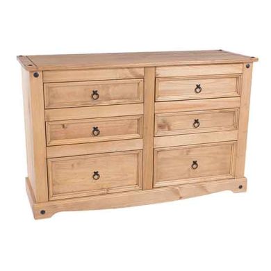 Corona Wooden Chest Of Drawers With 6 Drawers In Antique Wax