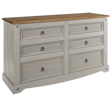 Corona Wooden Chest Of Drawers With 6 Drawers In Grey