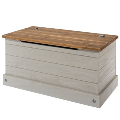 Corona Wooden Storage Trunk In Grey