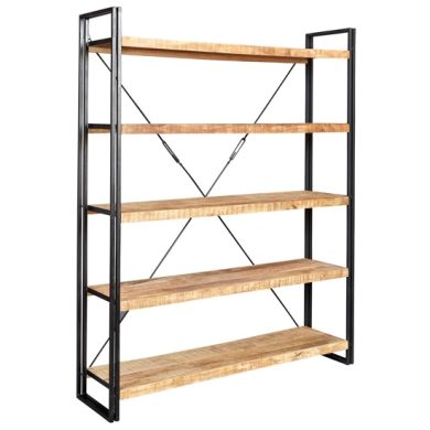Cosmo Industrial Large Open Bookcase In Reclaimed Wood