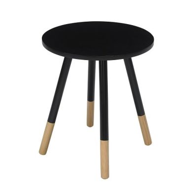 Costa Wooden Side Table In Black