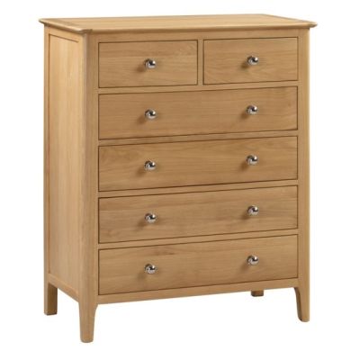 Cotswold Wooden Chest Of Drawers In Natural With 6 Drawers