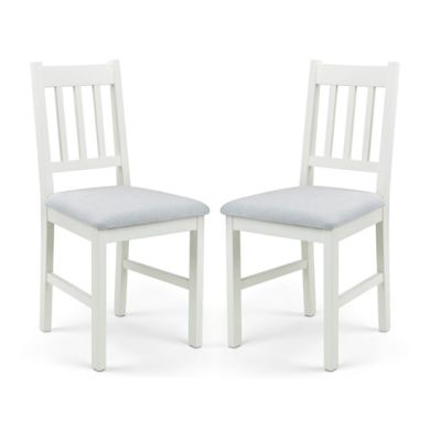 Coxmoor Ivory Wooden Dining Chairs In Pair