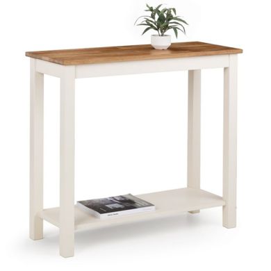 Coxmoor Wooden Console Table In Ivory And Oak