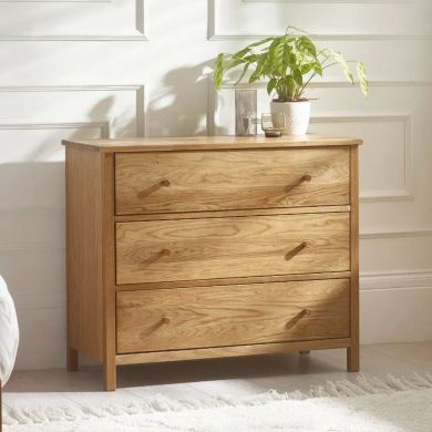 Coxmoor Wooden Chest Of 3 Drawers In Oak