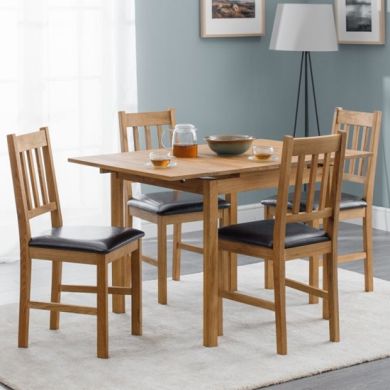 Coxmoor Extending Wooden Dining Table In Oiled Oak With 4 Chairs
