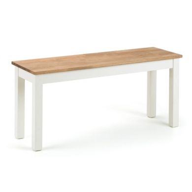 Coxmoor Wooden Dining Bench In White And Oak