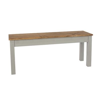 Corona Linea Large Wooden Dining Bench In Grey