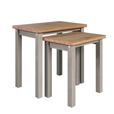 Corona Linea Wooden Nest Of 2 Tables In Grey