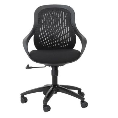 Croft Mesh Back Fabric Seat Designer Chair In Black