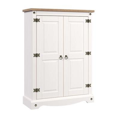 Corona Wooden Storage Cabinet With 2 Doors In White
