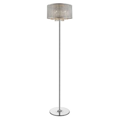 Crystal 4 Bulbs Palace Floor Lamp In Chrome And Sliver