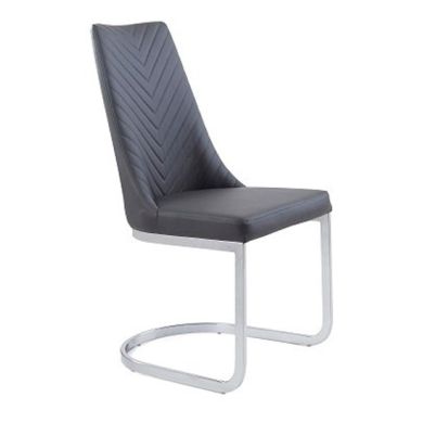 Curva Faux Leather Dining Chair In Grey