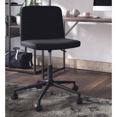 Corey Swivel Faux Leather Home And Office Chair In Black