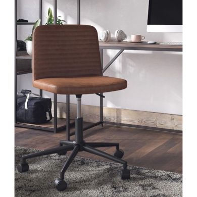 Corey Swivel Faux Leather Home And Office Chair In Camel
